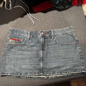 Hollister Light Blue Denim Mini Skirt